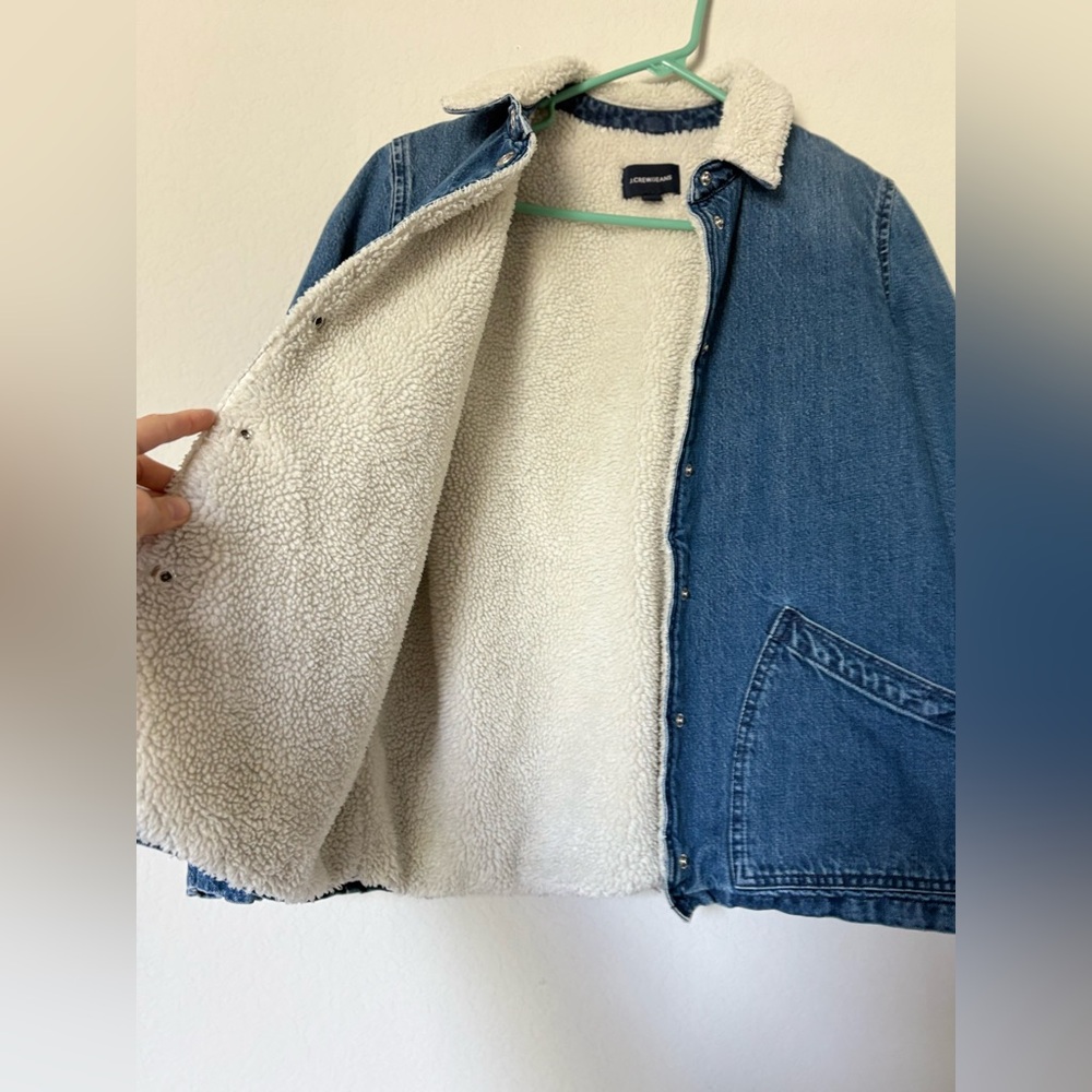 J Crew Denim Sherpa Swing Jacket XS - Picture 5 of 9
